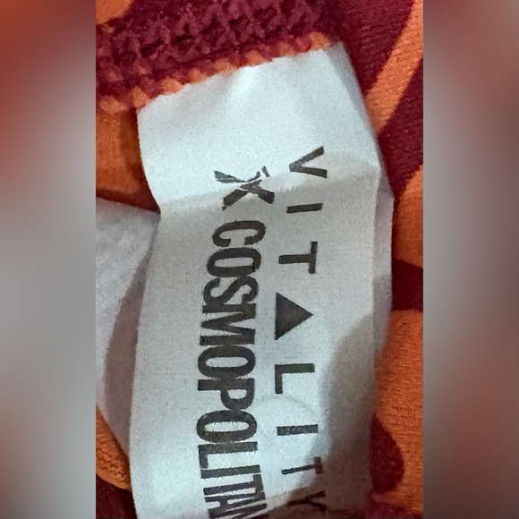 Vibrant Geometric Women's Leggings - Orange and Black - Picture 2 of 4